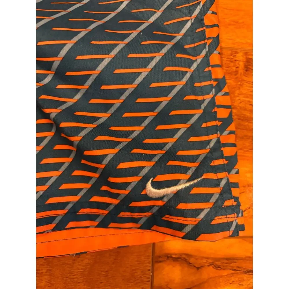 Nike swim board shorts swim trunks men’s xl orange and blue lined drawstring